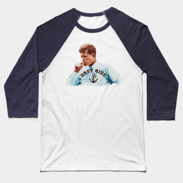 JFK smoking East Side Baseball T-Shirt by thekennedyway